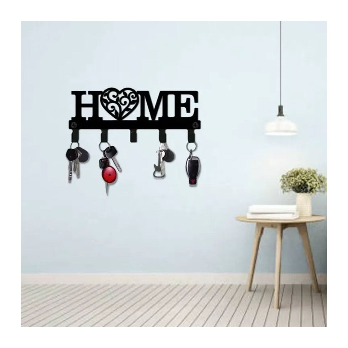CIFBUY Wandkunst aus Metall in Schwarz mit floralem Design und Typografie im Landhausstil für die Wandmontage - Bild 5