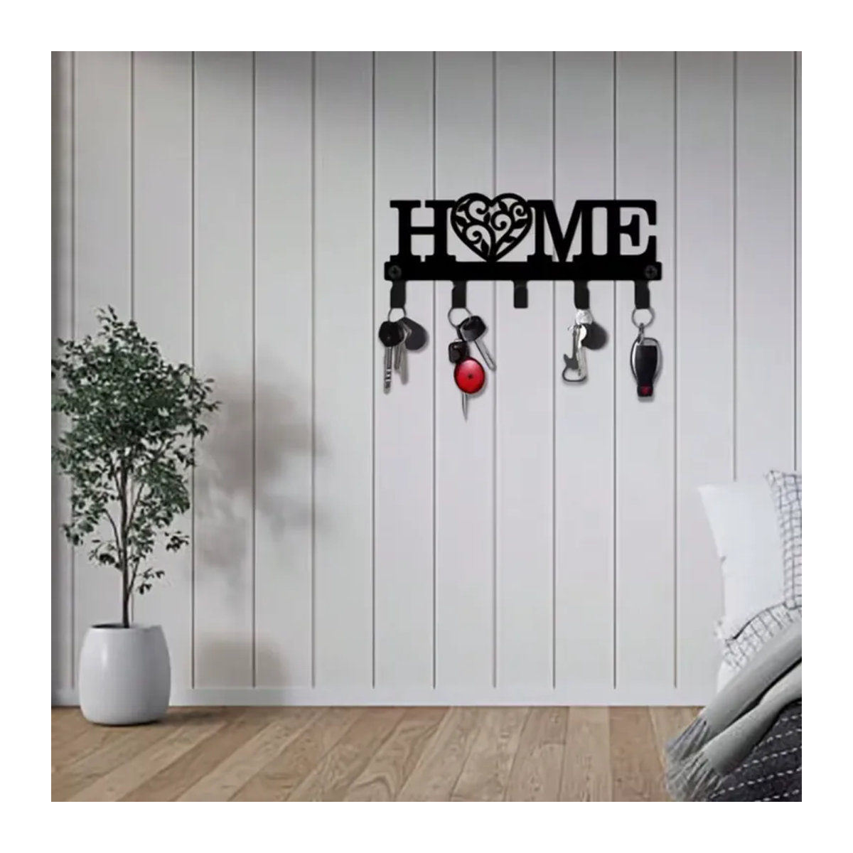 CIFBUY Wandkunst aus Metall in Schwarz mit floralem Design und Typografie im Landhausstil für die Wandmontage - Bild 6