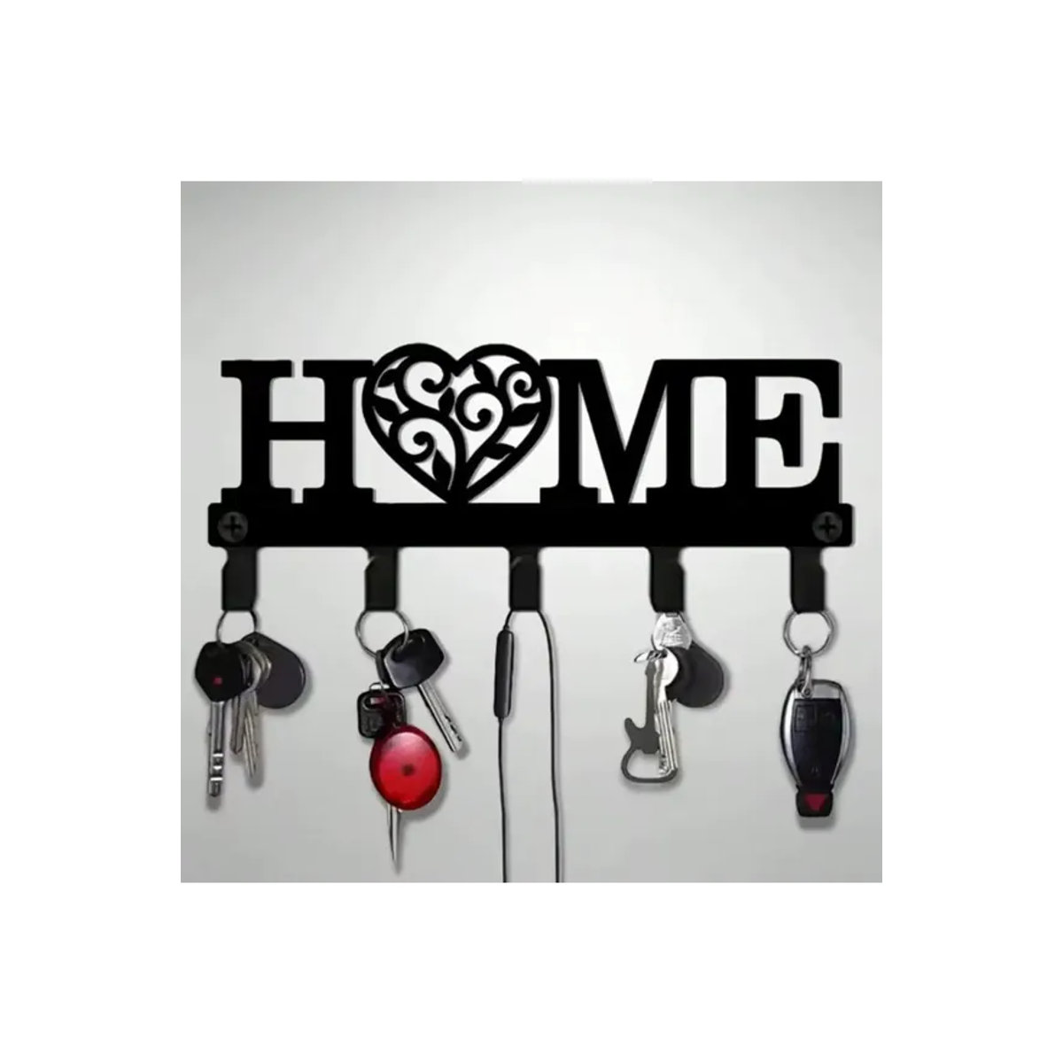 CIFBUY Wandkunst aus Metall in Schwarz mit floralem Design und Typografie im Landhausstil für die Wandmontage - Bild 7