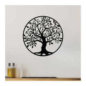 Cifbuy Wandkunst Baum des Lebens aus Metall in Schwarz als dekorative Silhouette für dein Zuhause