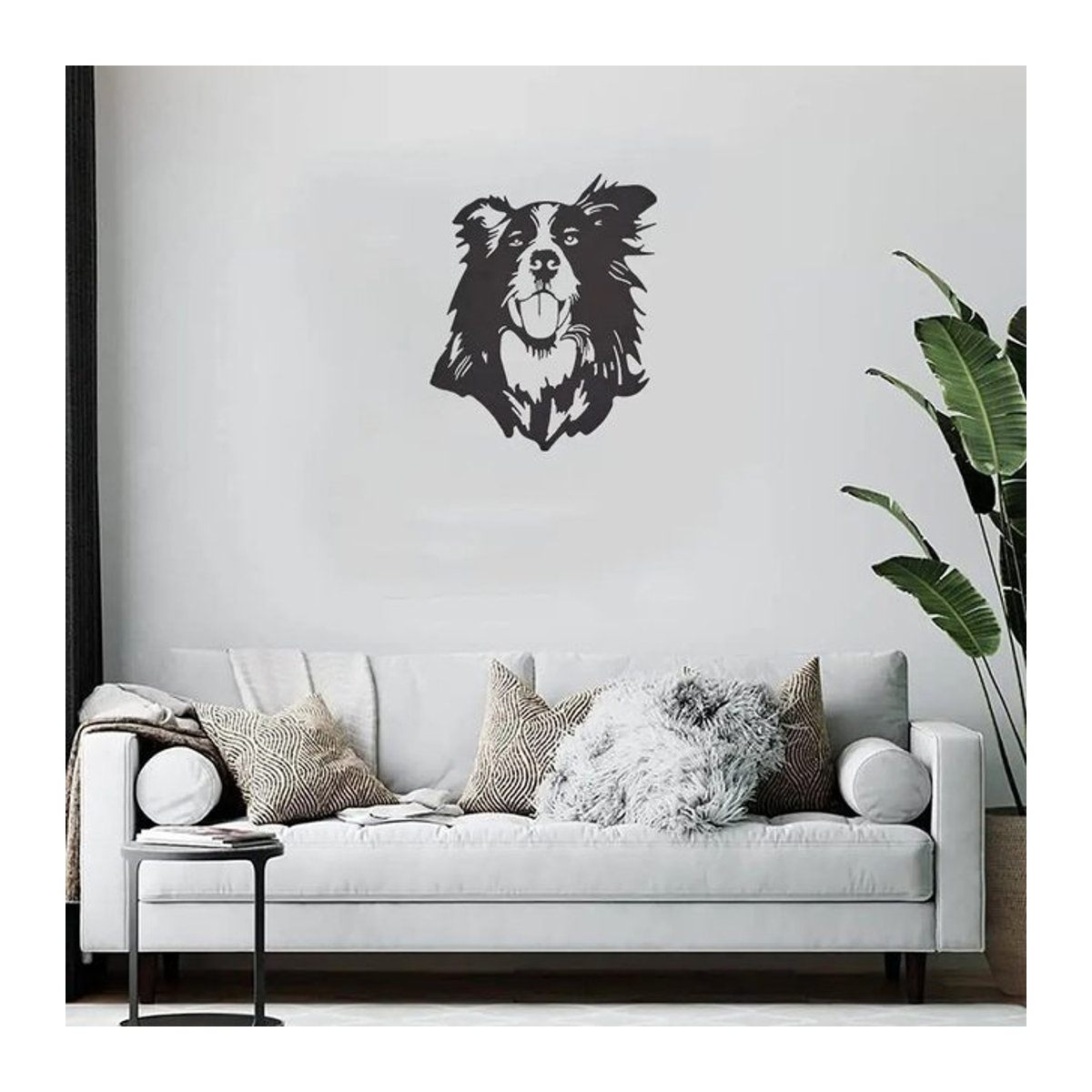 CIFBUY Wandkunst Black Collie Silhouette aus Metall für Hundeliebhaber und Border Collie Enthusiasten, Schwarz - Bild 1