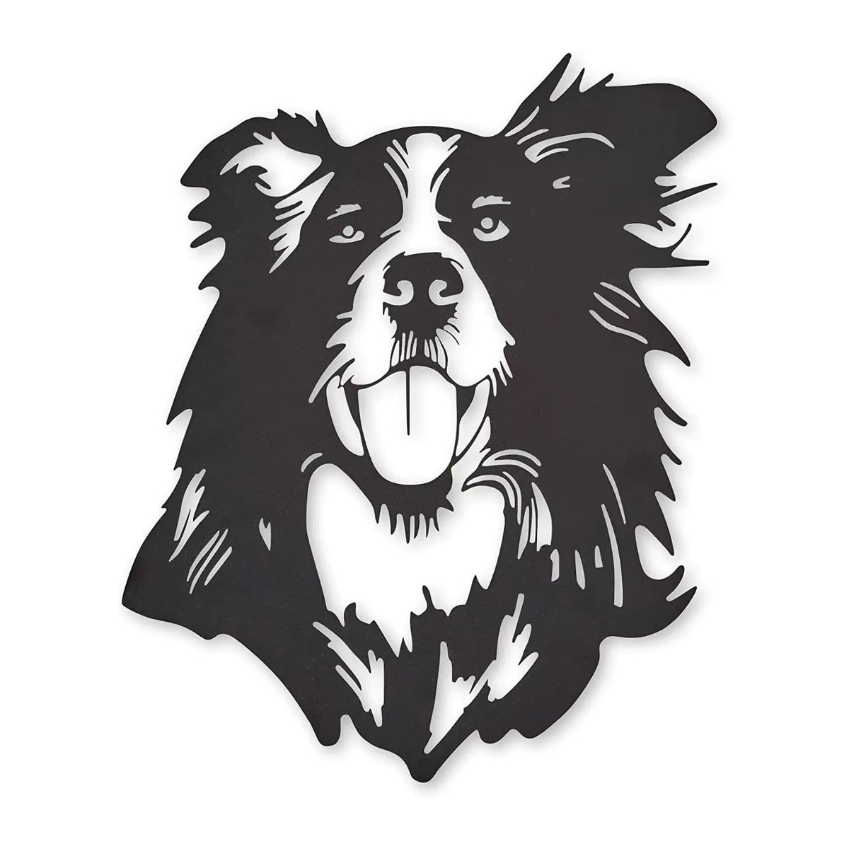 CIFBUY Wandkunst Black Collie Silhouette aus Metall für Hundeliebhaber und Border Collie Enthusiasten, Schwarz - Bild 4