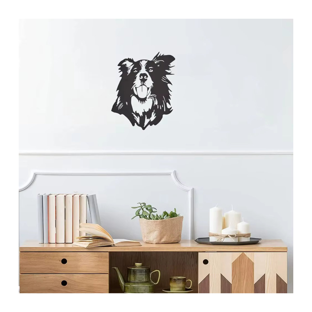 CIFBUY Wandkunst Black Collie Silhouette aus Metall für Hundeliebhaber und Border Collie Enthusiasten, Schwarz - Bild 5