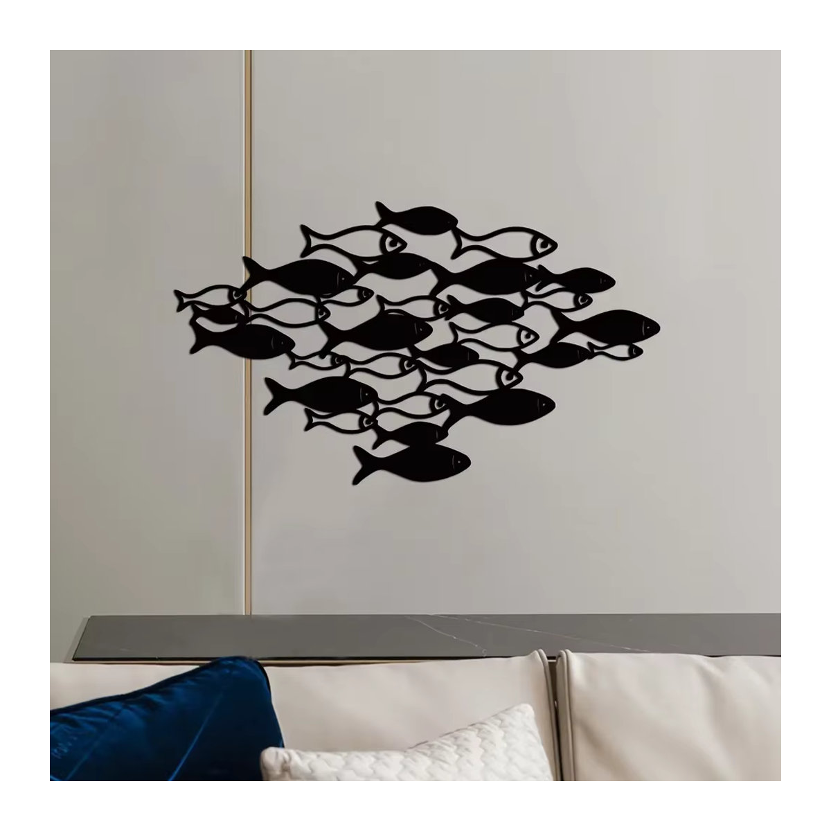 CIFBUY Wandkunst Dekoration Maritimes Ozean Thema in Schwarz, Klassische Wandmontage im Querformat, Rahmenlos - Bild 4