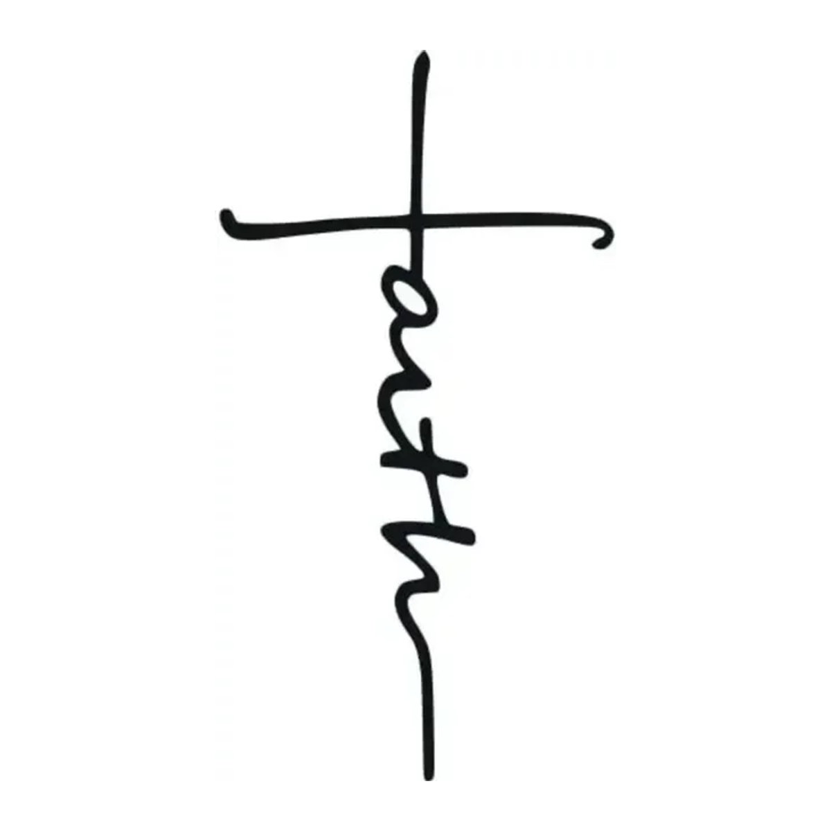 CIFBUY Wandkunst Faith Cross aus schwarzem Metall als elegante geometrische Dekoration für dein Zuhause - Bild 1