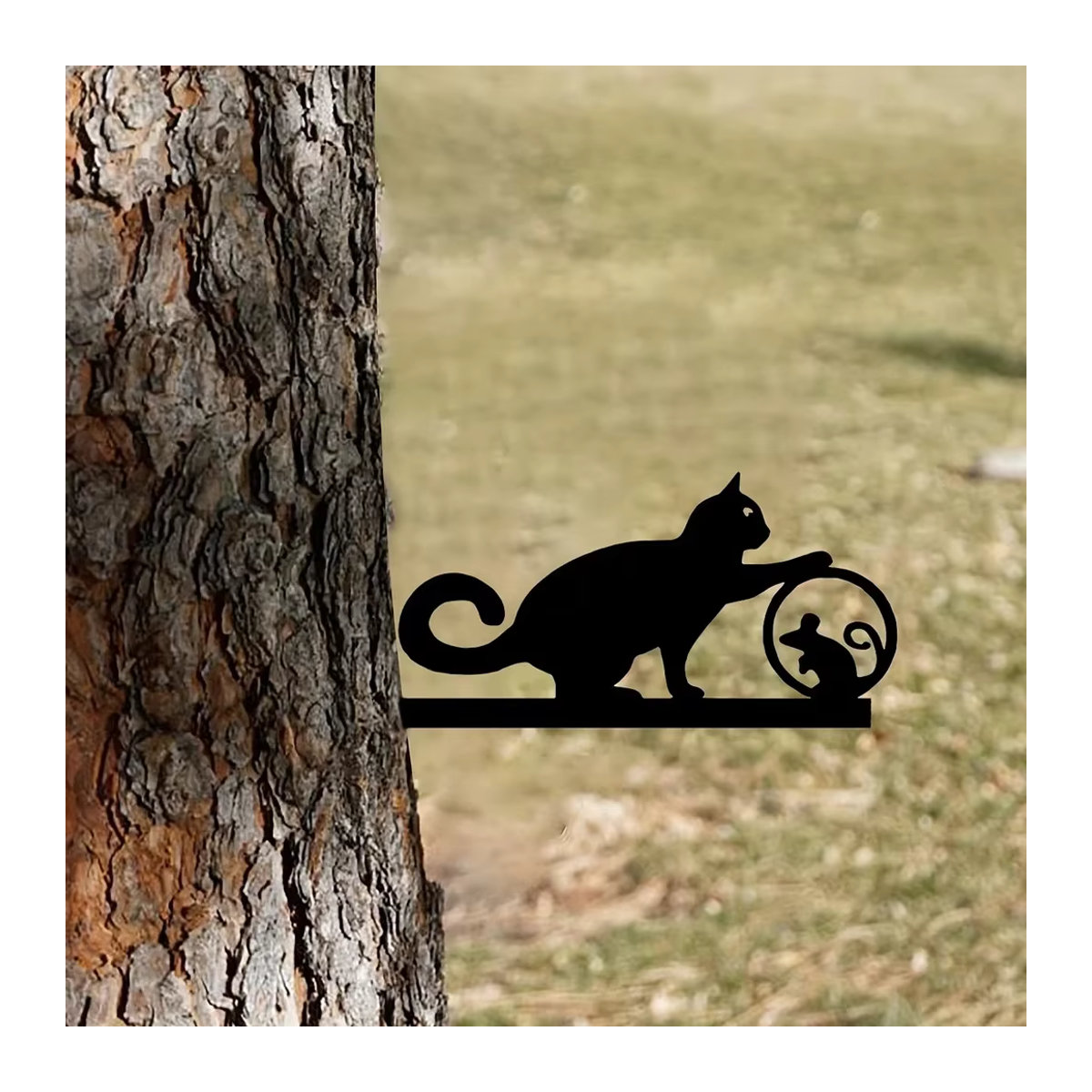 CIFBUY Wandkunst Katze und Maus aus Metall in Schwarz zur Wandmontage - Bild 6