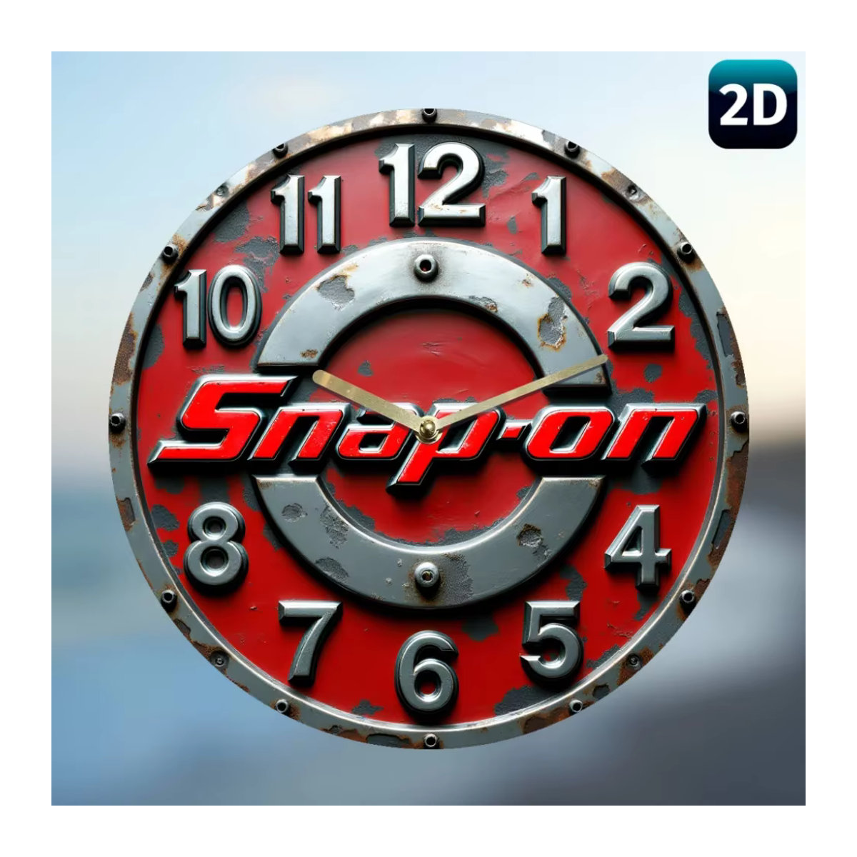 CIFBUY Wanduhr aus Eisen im industriellen Design, runde Metall-Wanddekoration im Distressed-Look, Durchmesser: 20 cm - Bild 2