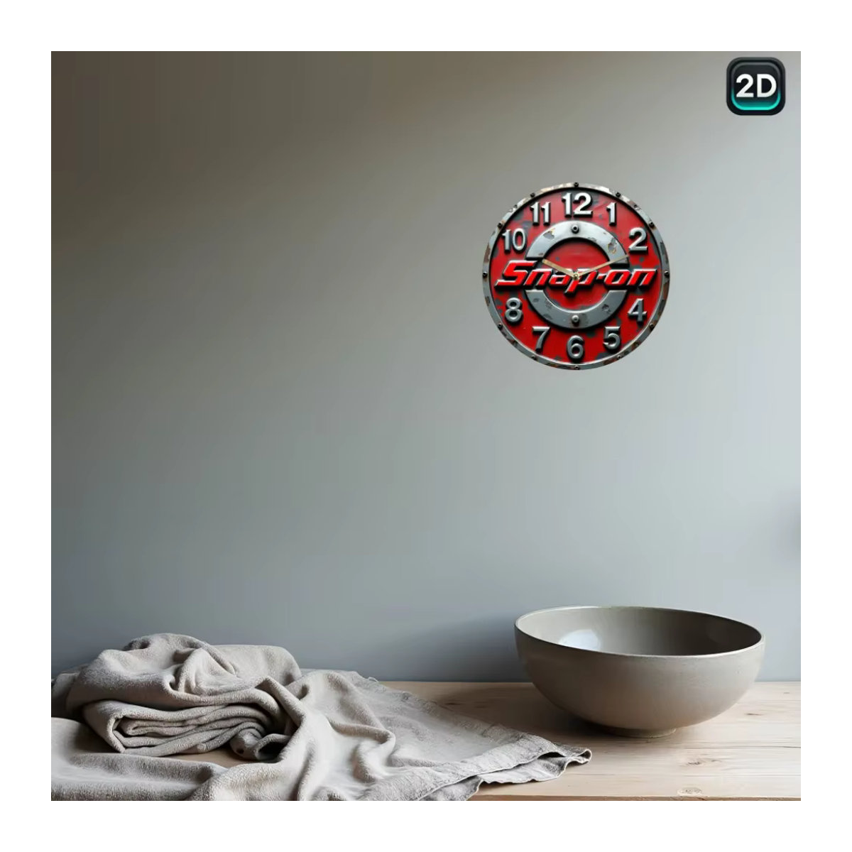 CIFBUY Wanduhr aus Eisen im industriellen Design, runde Metall-Wanddekoration im Distressed-Look, Durchmesser: 20 cm - Bild 3