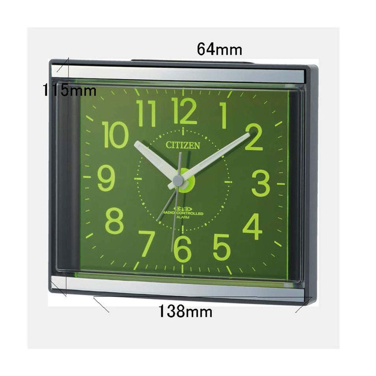 Citizen Zeal Funkgesteuerter Analog-Wecker mit Lichtsammel-Zifferblatt in Grau 4RL434-008 - Bild 2