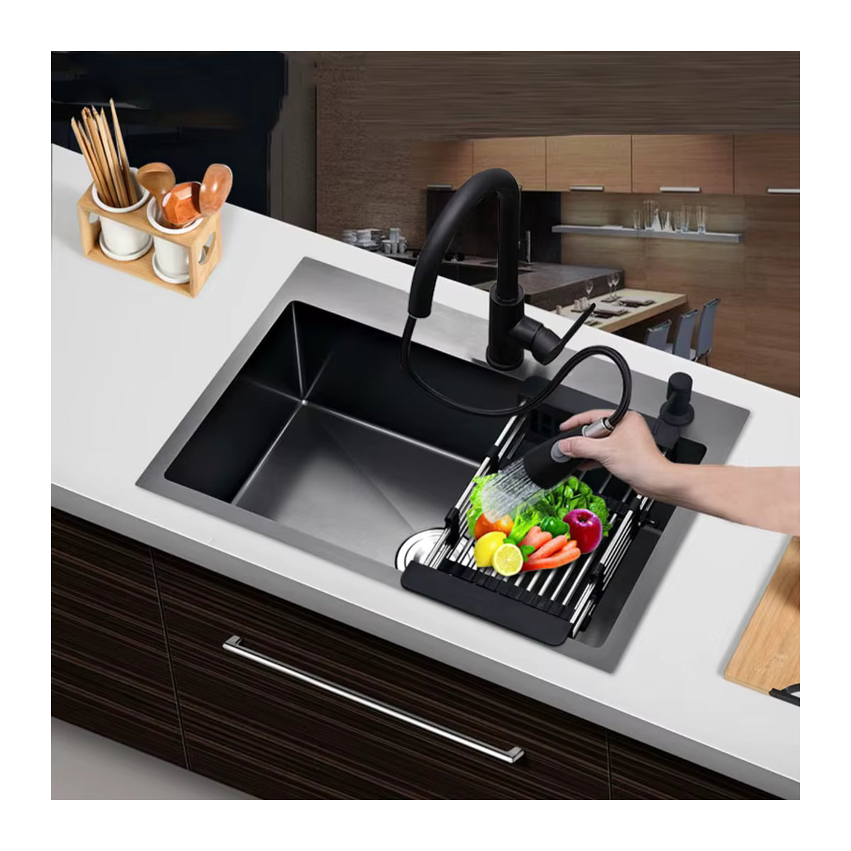 CKWS Unterbau-Küchenspüle aus schwarzem Edelstahl für die moderne Küche - Bild 2