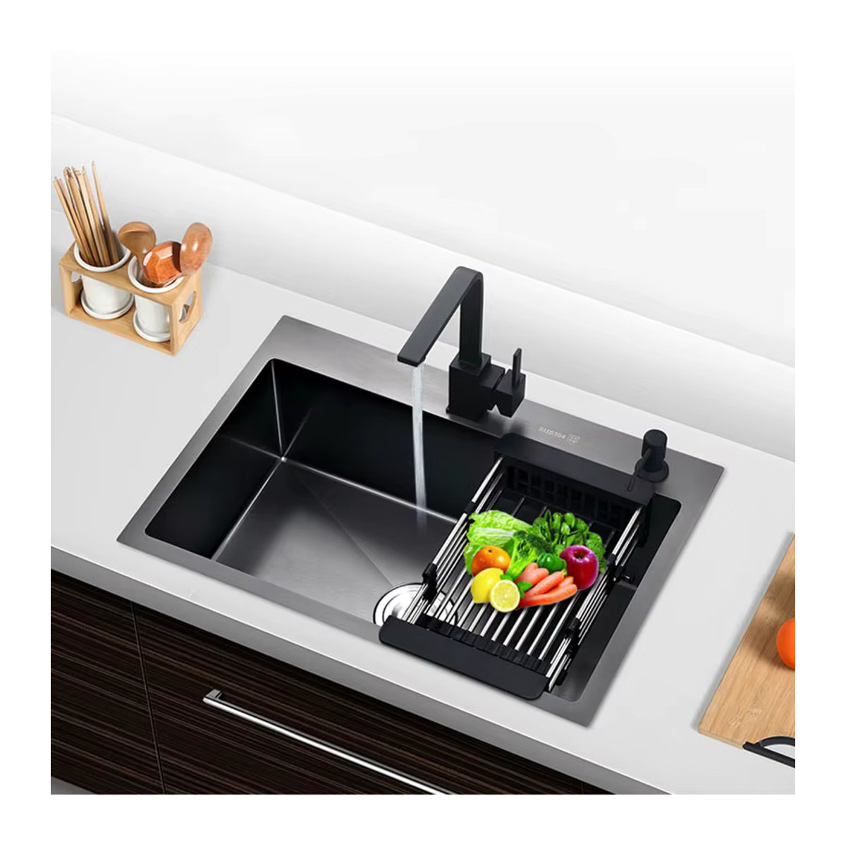 CKWS Unterbau-Küchenspüle aus schwarzem Edelstahl für die moderne Küche - Bild 3