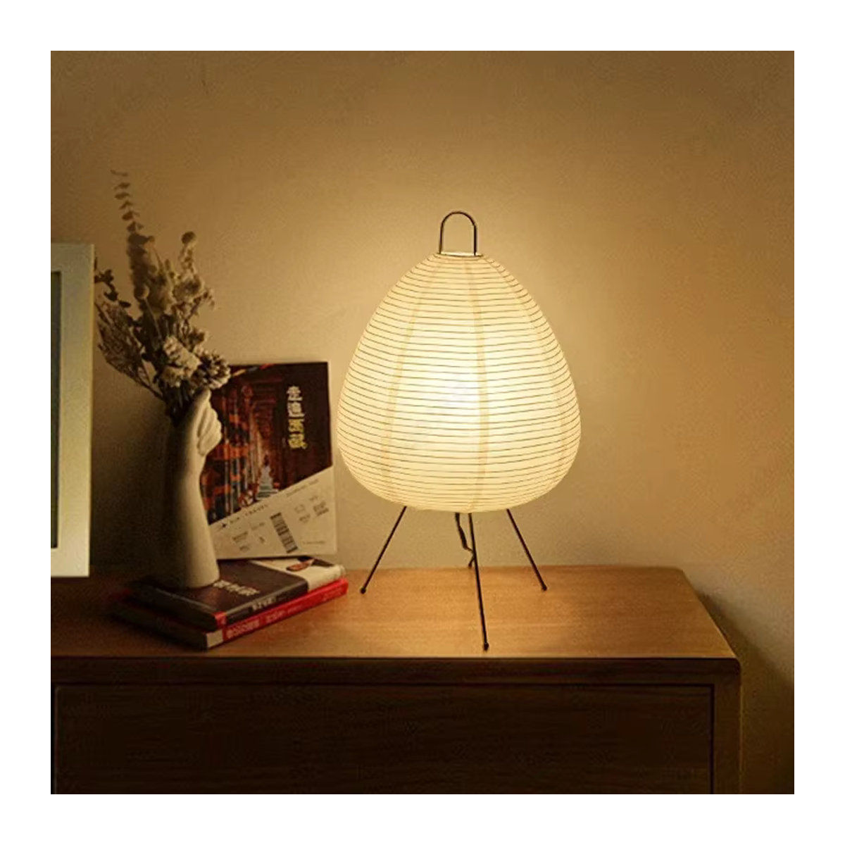 Claeted Akari Noguchi Yong Tischlampe aus Reispapier in Beige im minimalistischen japanischen Design - Bild 2