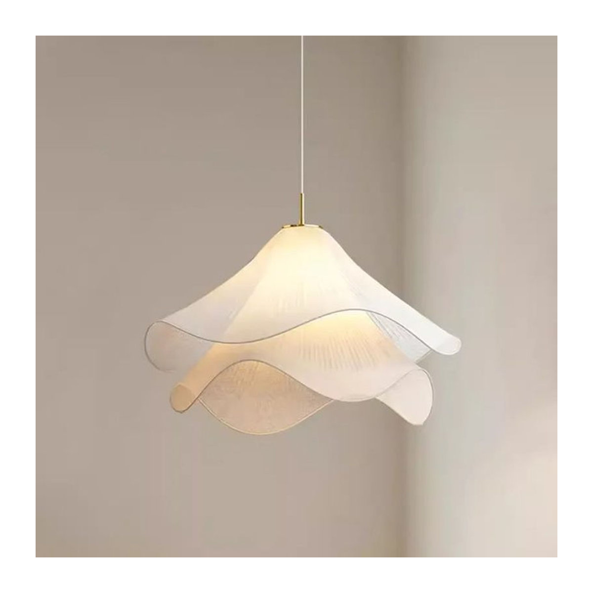 Claeted Art Decor Blumen-Pendelleuchte aus Stoff in Weiß, moderne Hängeleuchte für Wohnzimmer, Kinderzimmer und Esszimmer - Bild 1