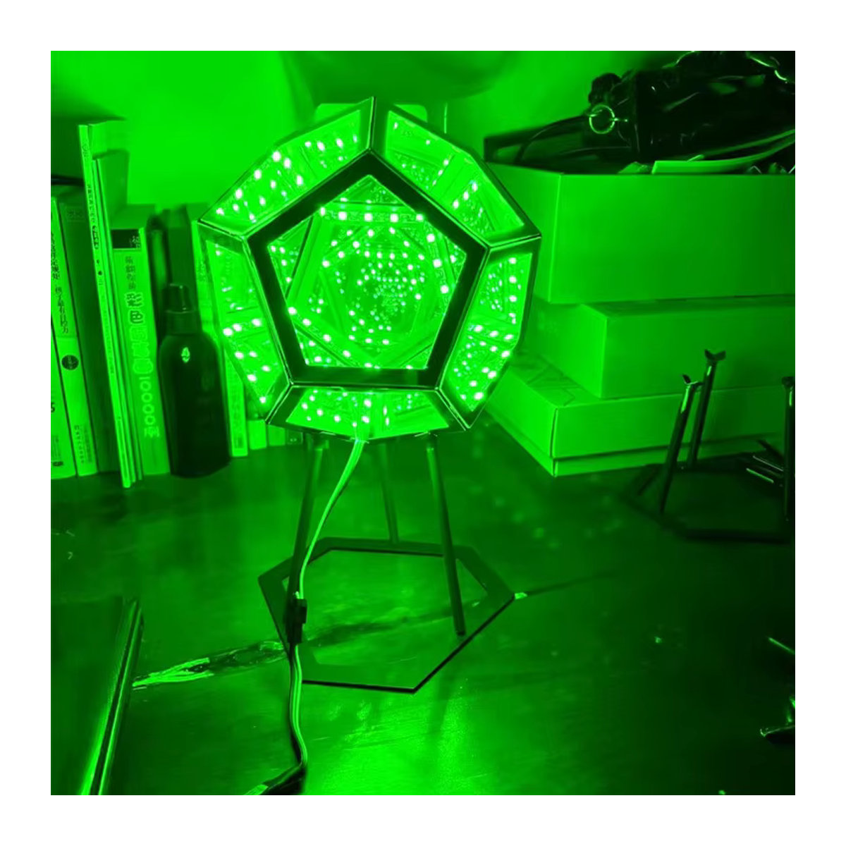 Claeted LED Tischlampe Dodekaeder Unendliche Körper Kunst Lampe Bunt für Wohnzimmer und Schlafzimmer - Bild 4