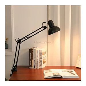 Claeted LED Tischlampe mit langem Arm und Klappclip in Schwarz aus Metall für Nail Art, Stickerei und präzises Arbeiten