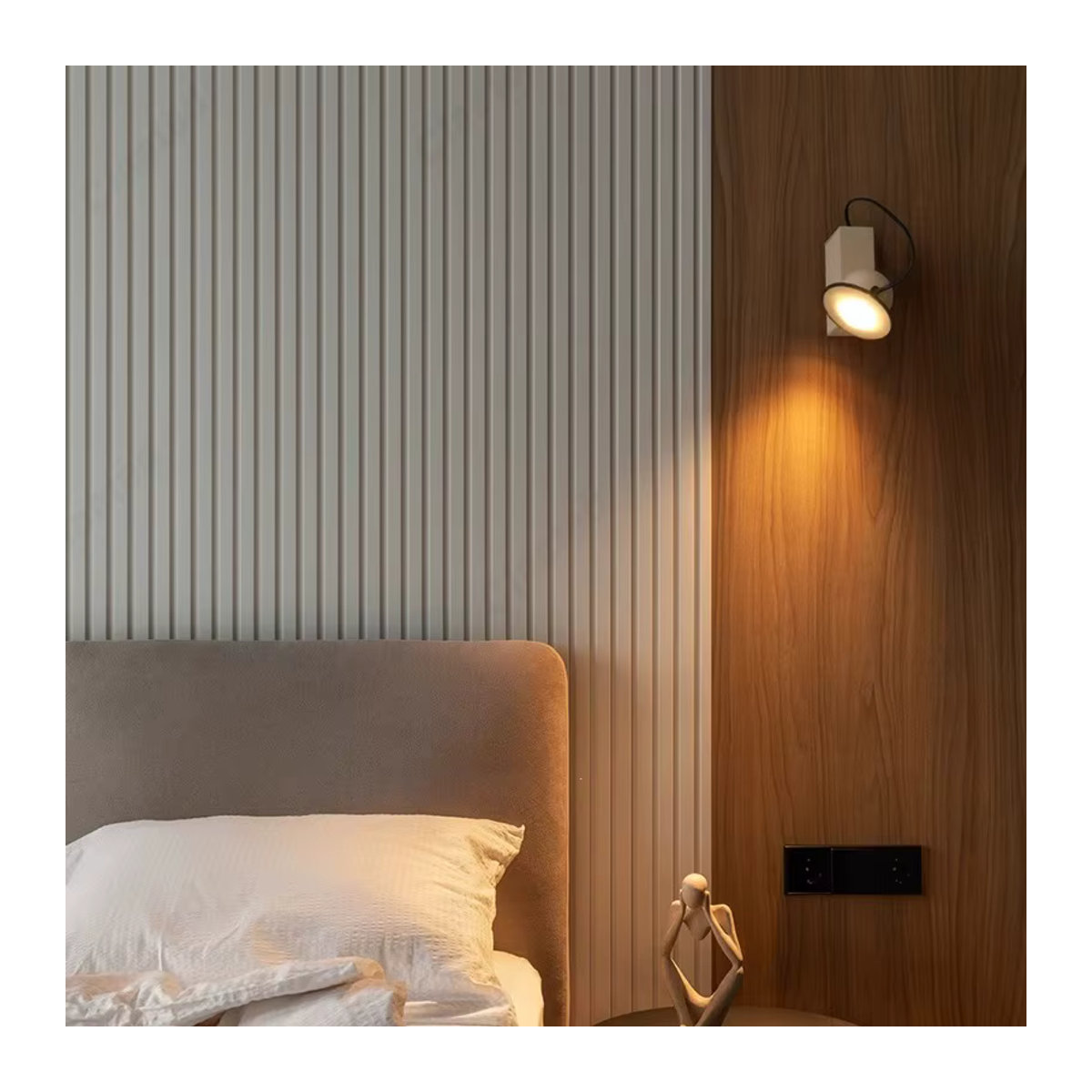 Claeted Retro LED Wandlampe in Creme für Wohnzimmer, Esszimmer und Schlafzimmer - Bild 2