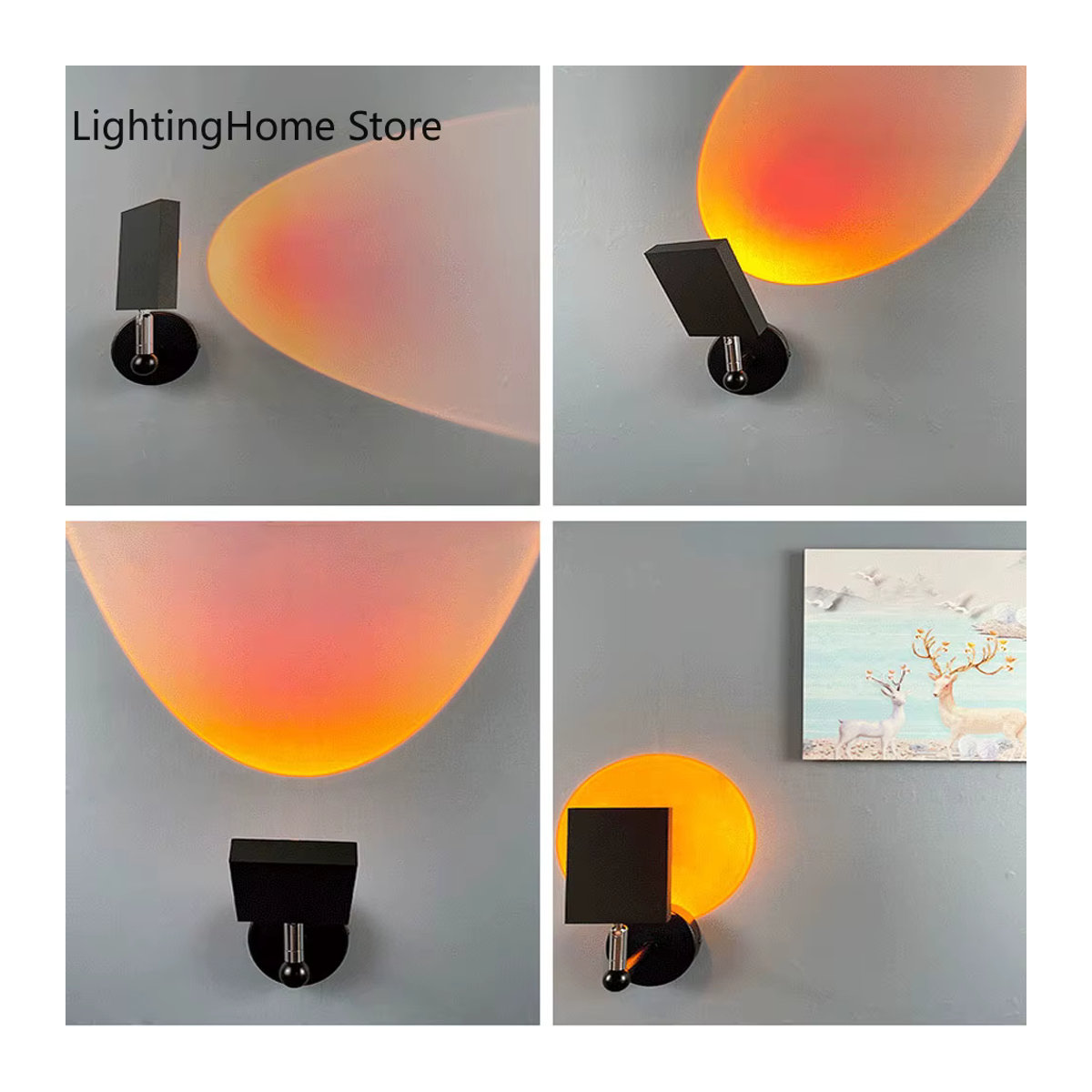 Claeted Sunset Regenbogen Projektionslampe in Rot und Schwarz für eine moderne Atmosphäre im Schlafzimmer - Bild 3