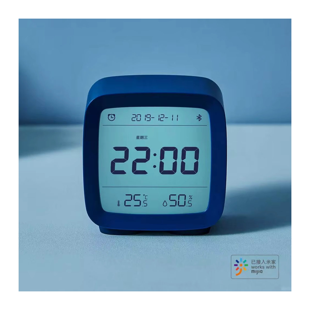 Cleargrass Qingping Smart-Wecker mit LCD-Bildschirm, Temperatur- und Luftfeuchtigkeitsanzeige sowie einstellbarem Nachtlicht in Weiß oder Blau - Bild 5