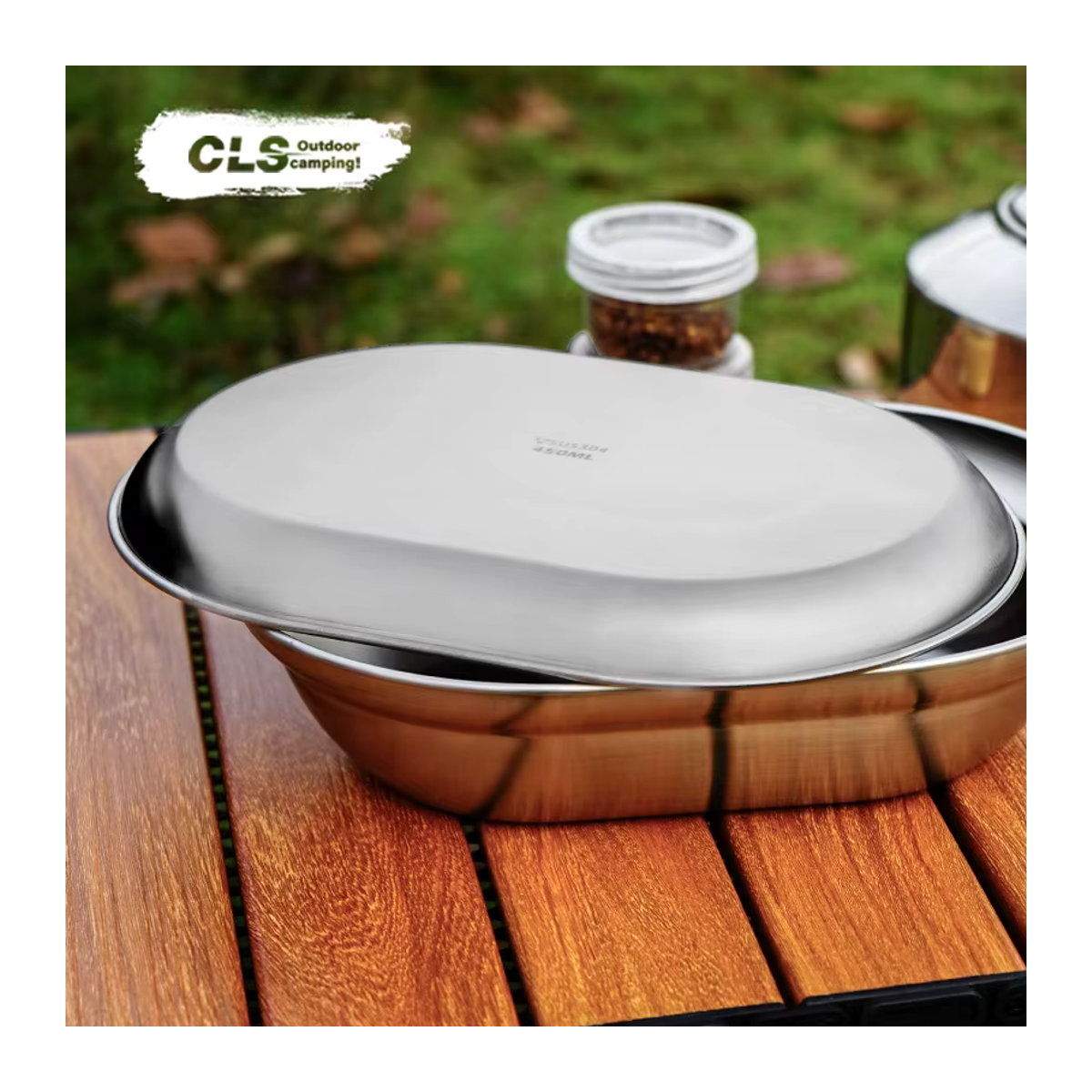 CLS&NOBANA Outdoor Set aus 304 Edelstahl mit Suppenbecken und flacher Platte für Camping und Haushalt - Bild 2