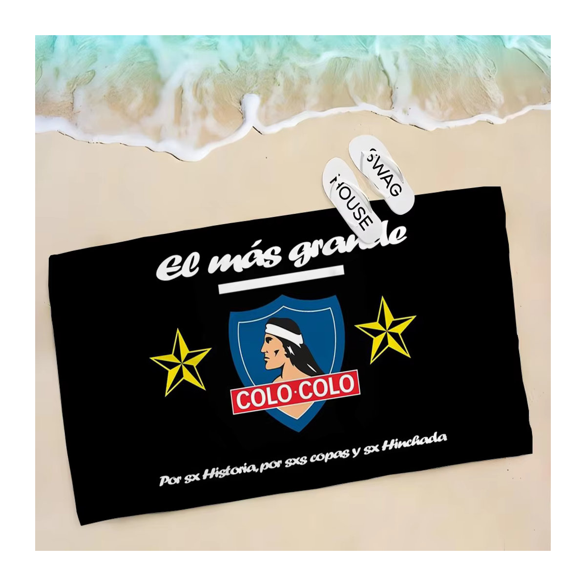 Colo-Colo Handtuch für Kinder in Schwarz für Strand, Schwimmen und Duschen - Bild 2