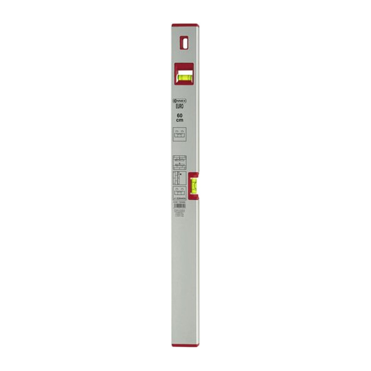 CONNEX Wasserwaage EURO aus Aluminium, silberfarben, Länge: 60 cm - Bild 1