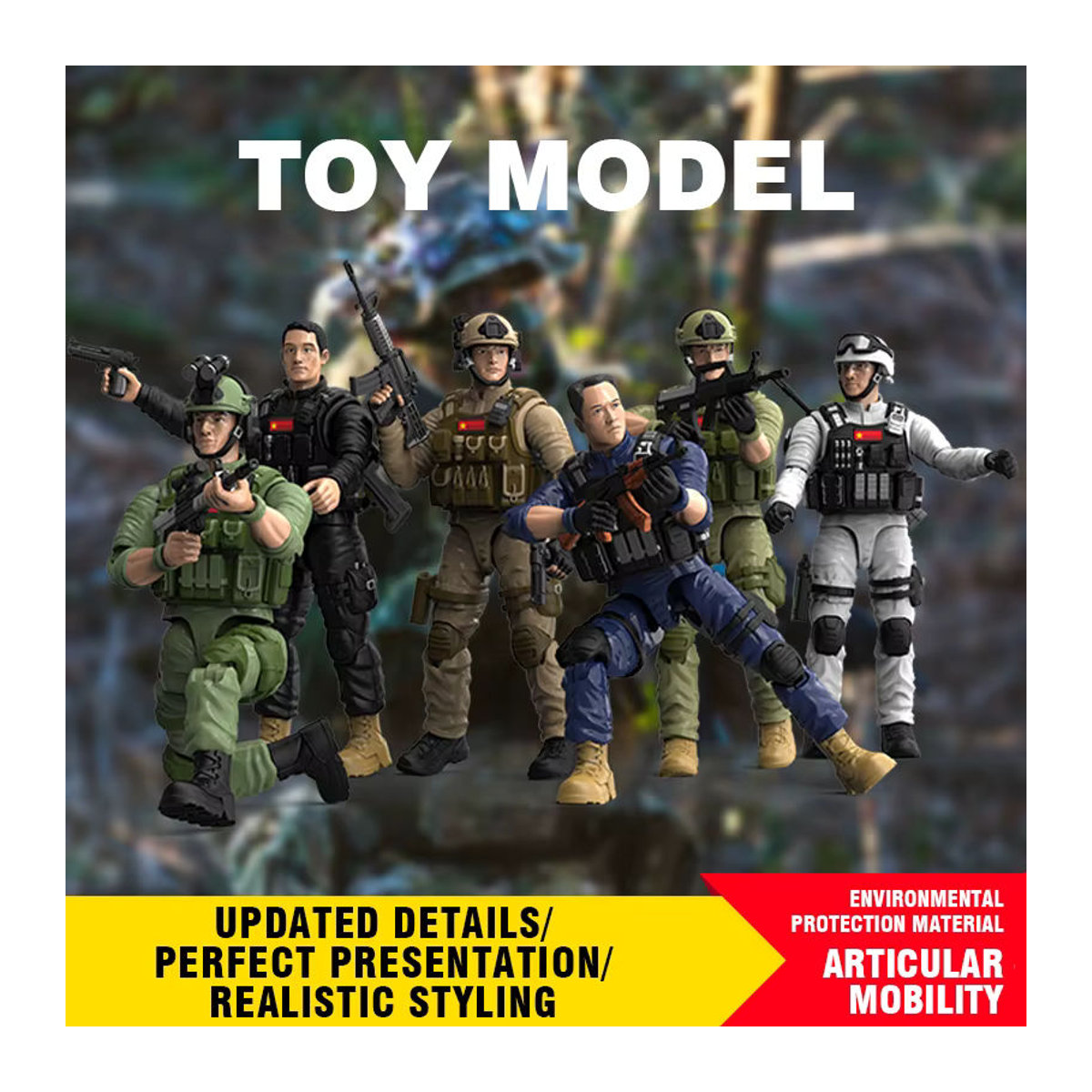 CONUSEA Soldaten-Modellfigur 1:9 Actionfigur aus Kunststoff mit 15 beweglichen Gelenken in Mehrfarbig als Blindbox Dekoration - Bild 2