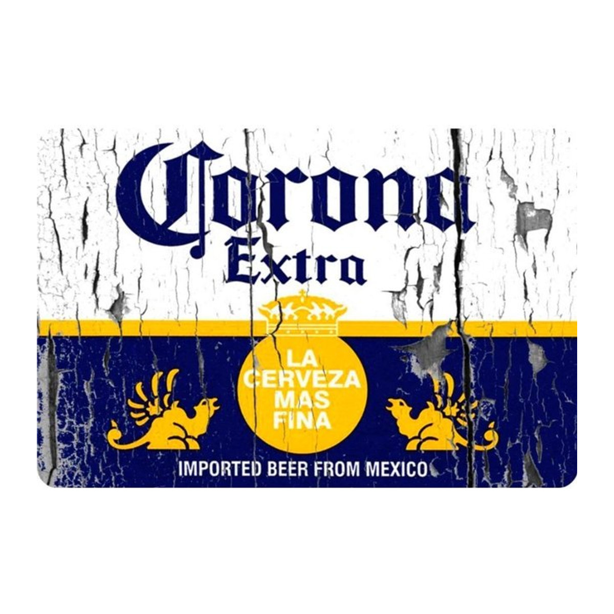 Corona Extra Bieretikett Metallschild Hello Young im Vintage-Look aus Aluminium, Breite: 20 cm, Höhe: 20 cm - Bild 1