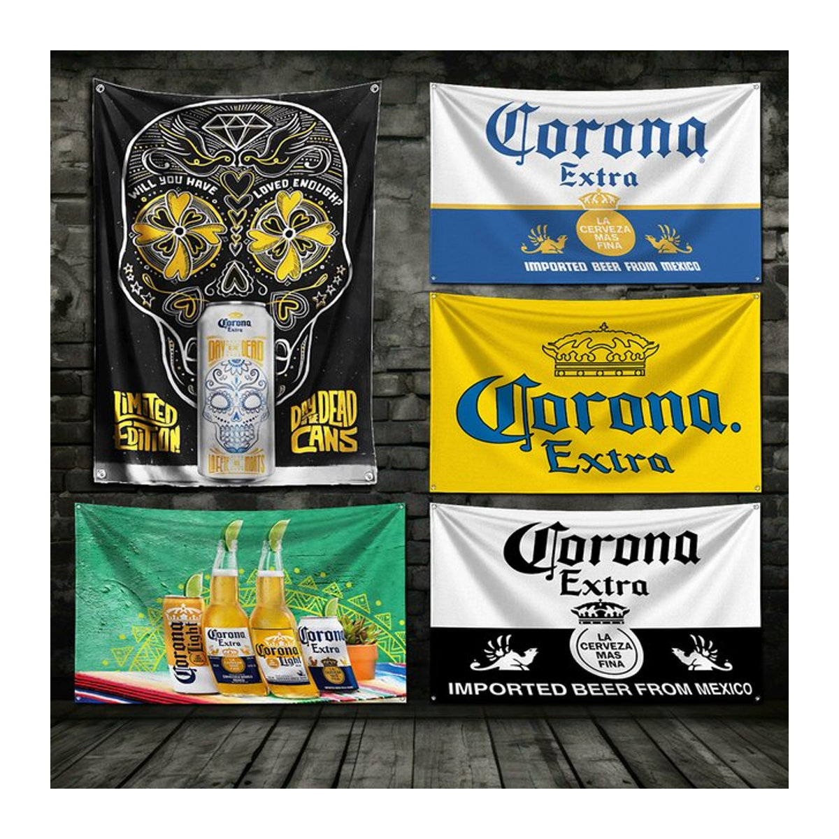 Corona Extra Retro Flagge Vintage Banner aus Polyester mit Messing Ösen, B: 91,44 cm, H: 60 cm - Bild 1