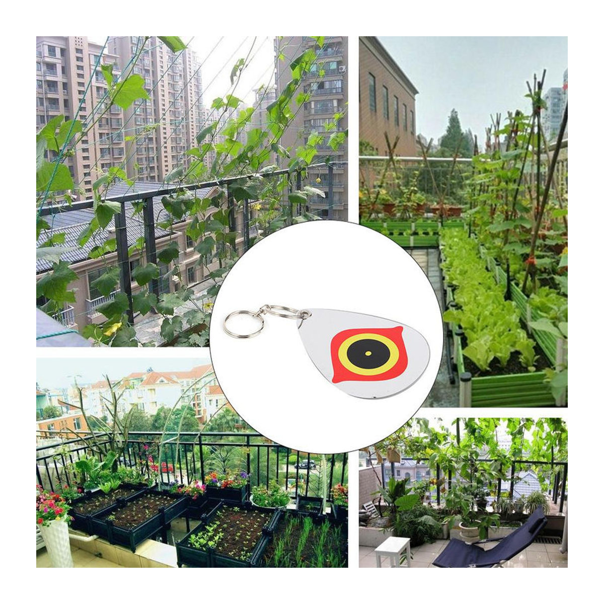 CosyHome 5er Set Reflektierende Vogelabwehr Ornamente mit Augenmuster in Bunt für Garten und Balkon - Bild 3