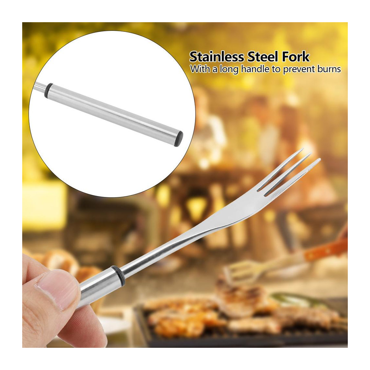 CosyHome 6er Set Edelstahl Hot Pot Gabeln für Outdoor Picknick und BBQ Grillspieße - Bild 3