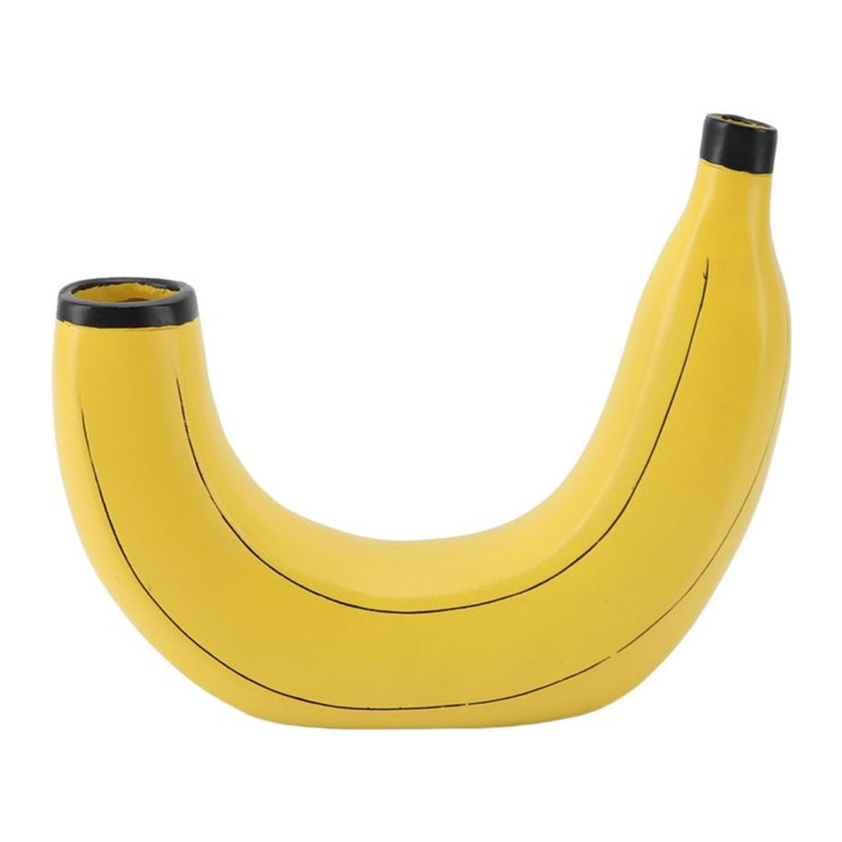 CosyHome Banaan Vase aus Kunstharz in Gelb – Moderne Abstrakte Dekoration für Wohnzimmer, Büro und Schreibtisch - Bild 1
