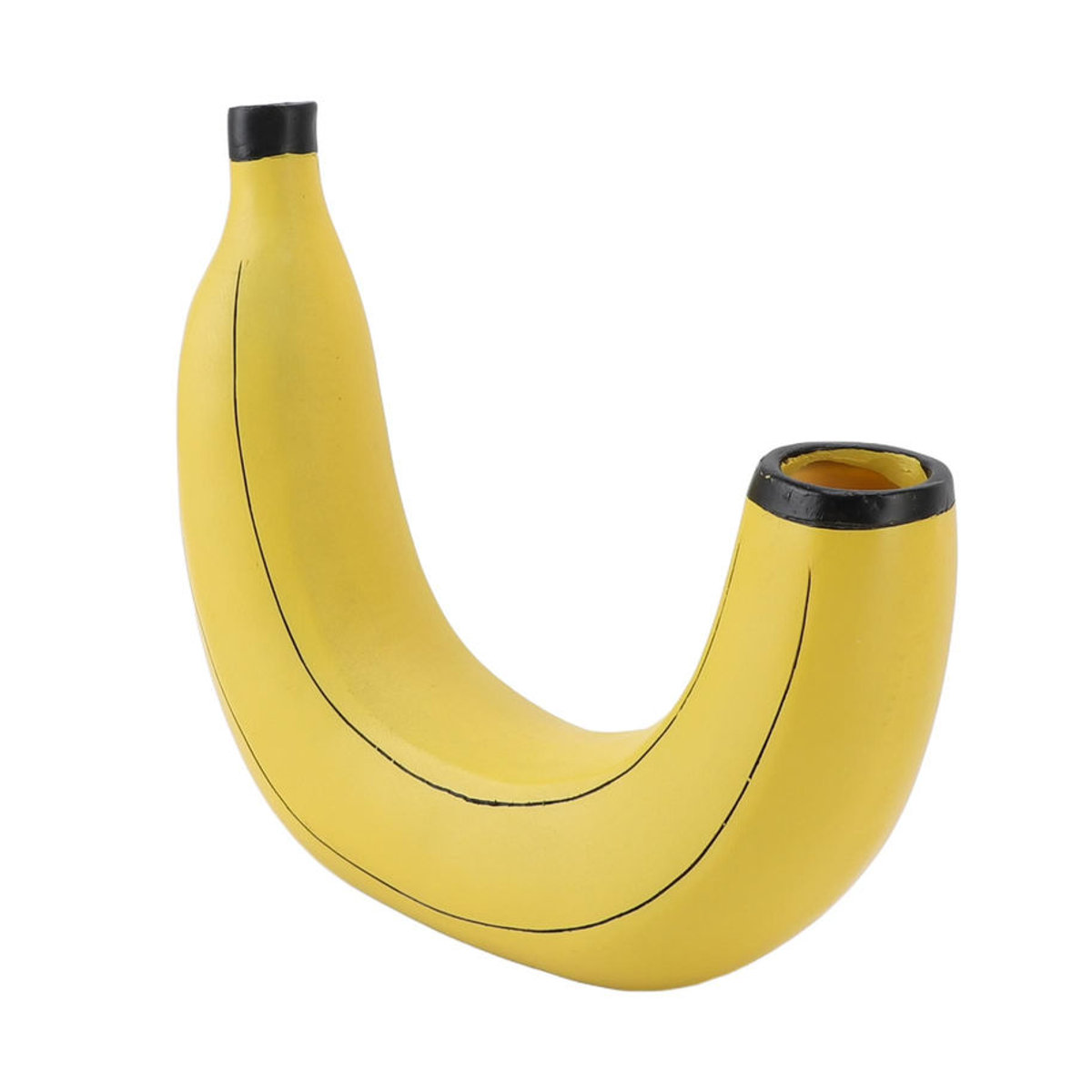 CosyHome Banaan Vase aus Kunstharz in Gelb – Moderne Abstrakte Dekoration für Wohnzimmer, Büro und Schreibtisch - Bild 2