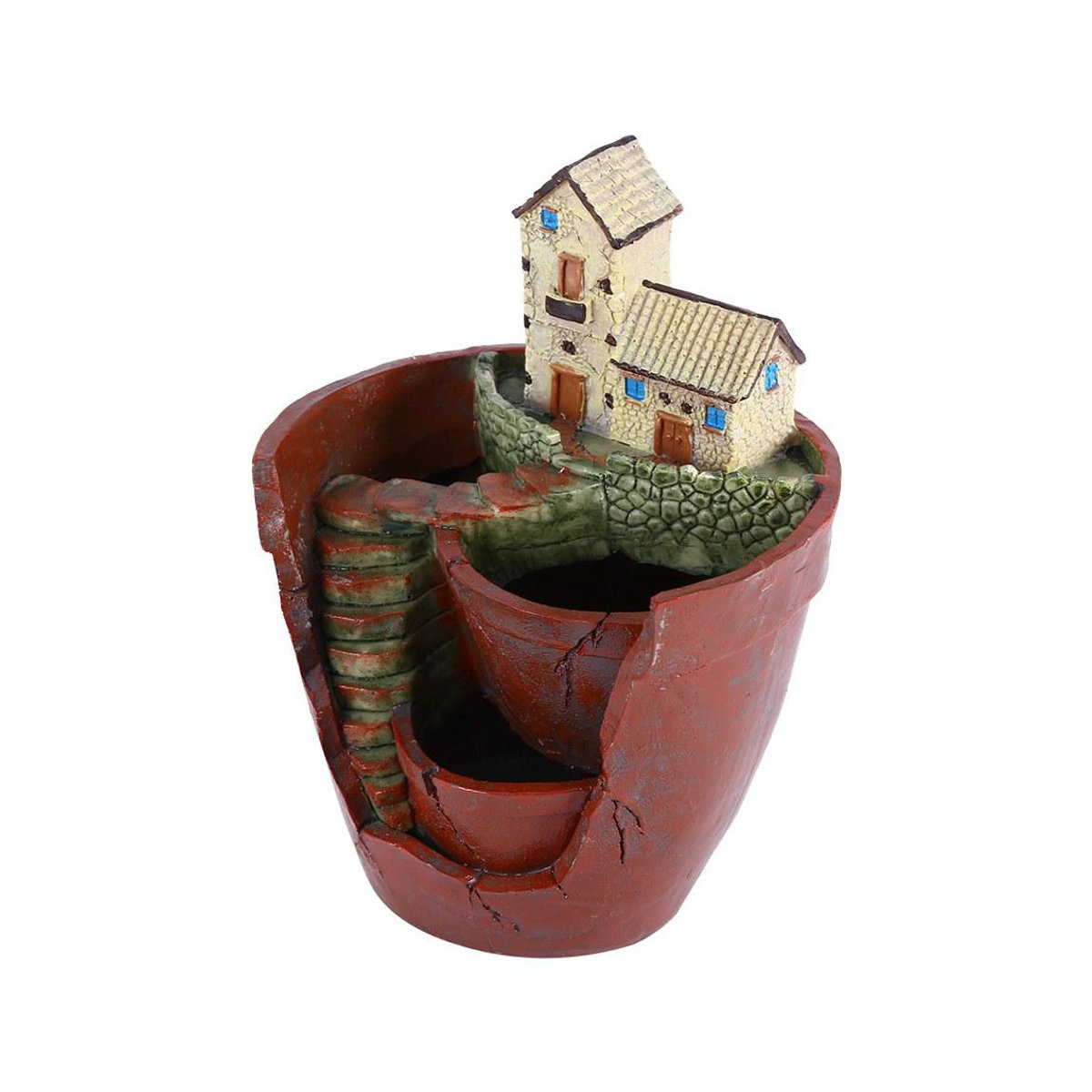 CosyHome Hängender Blumentopf in Buchform aus Kunstharz, Braun, B/T/H: 18,3 x 14,7 x 18,3 cm - Bild 1