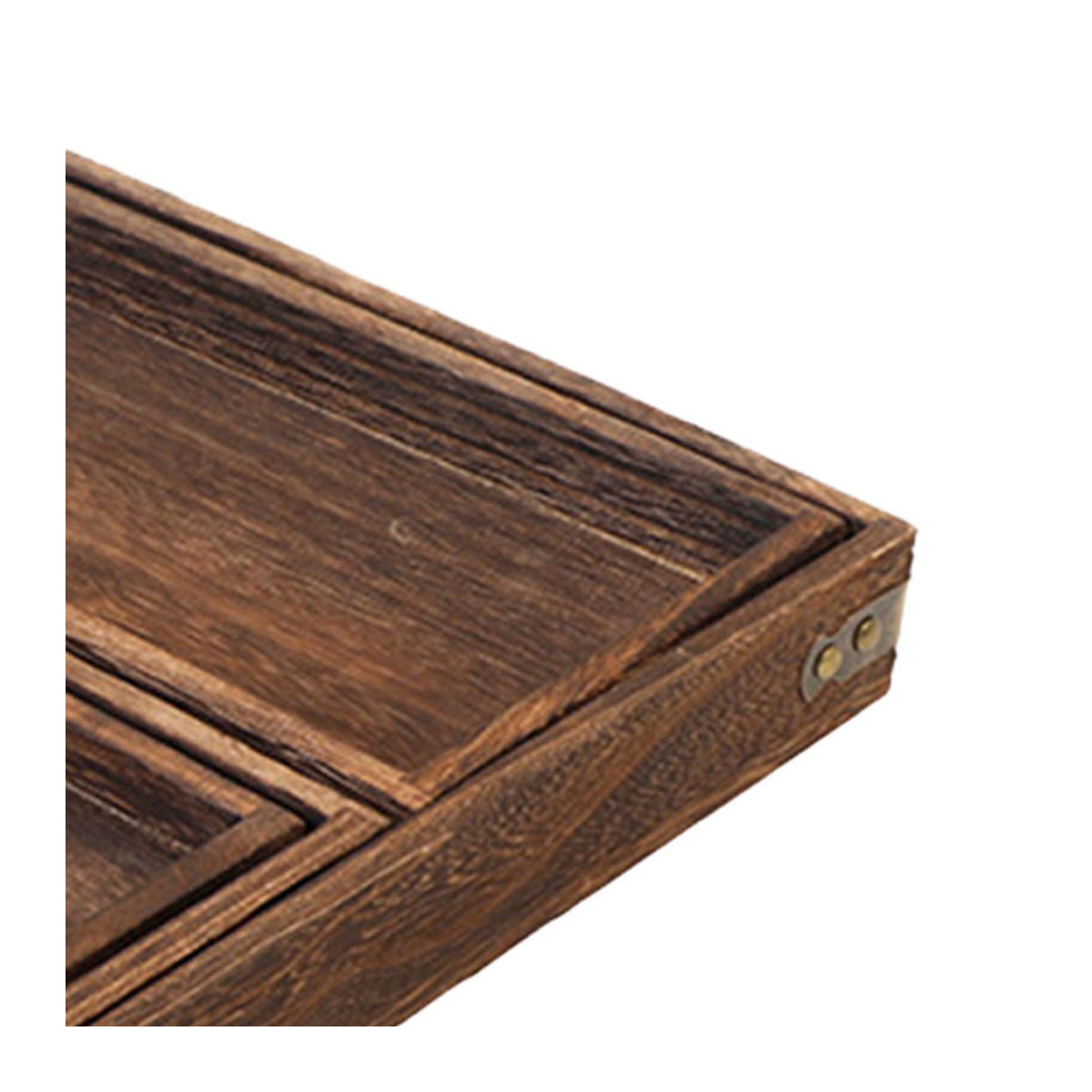 CosyHome Holz-Teetablett in Braun im Vintage-Design, rechteckig - Bild 3