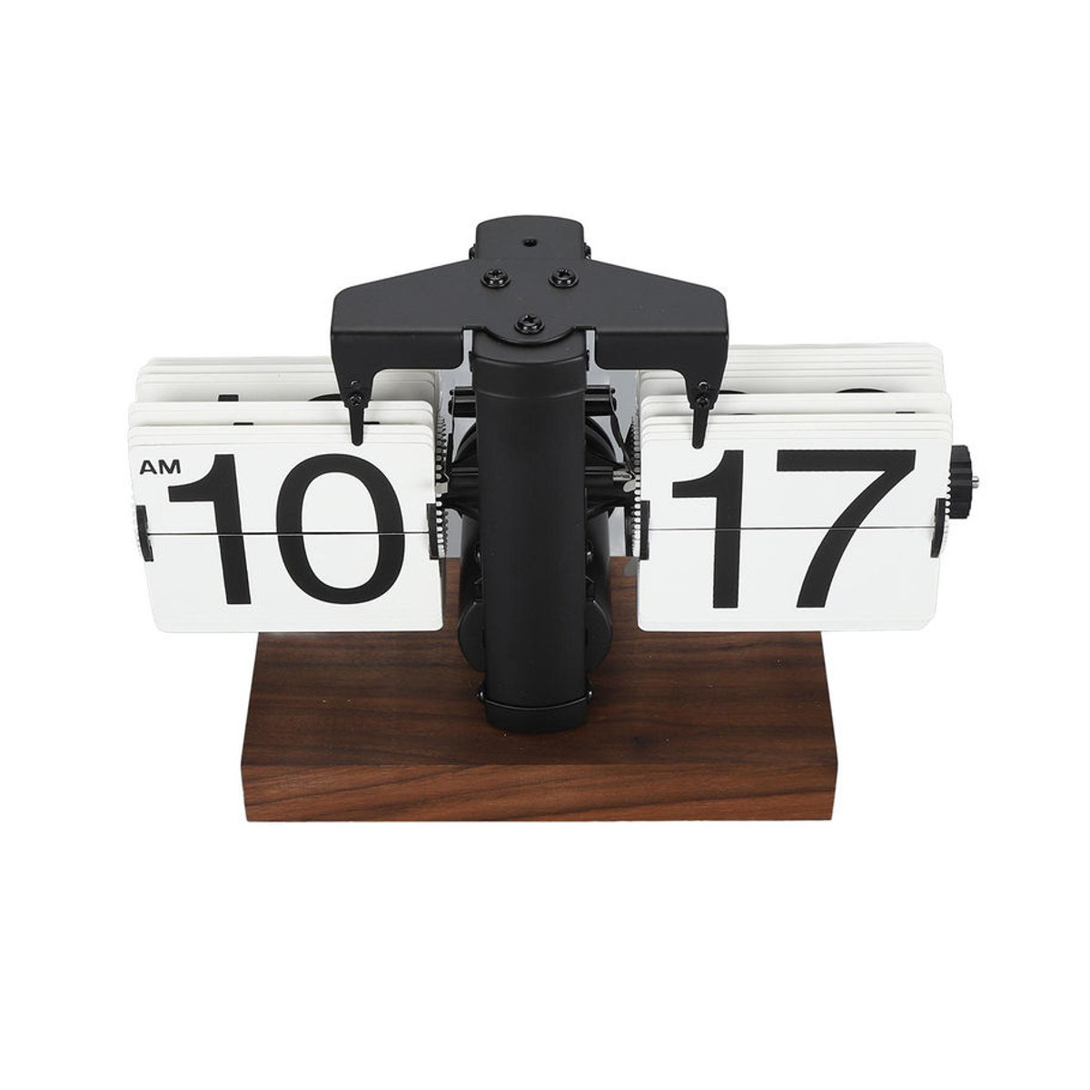 CosyHome Retro Mechanische Flip-Uhr mit Holzbasis, Digitaler Tischwecker im Vintage-Design, mehrfarbig - Bild 3