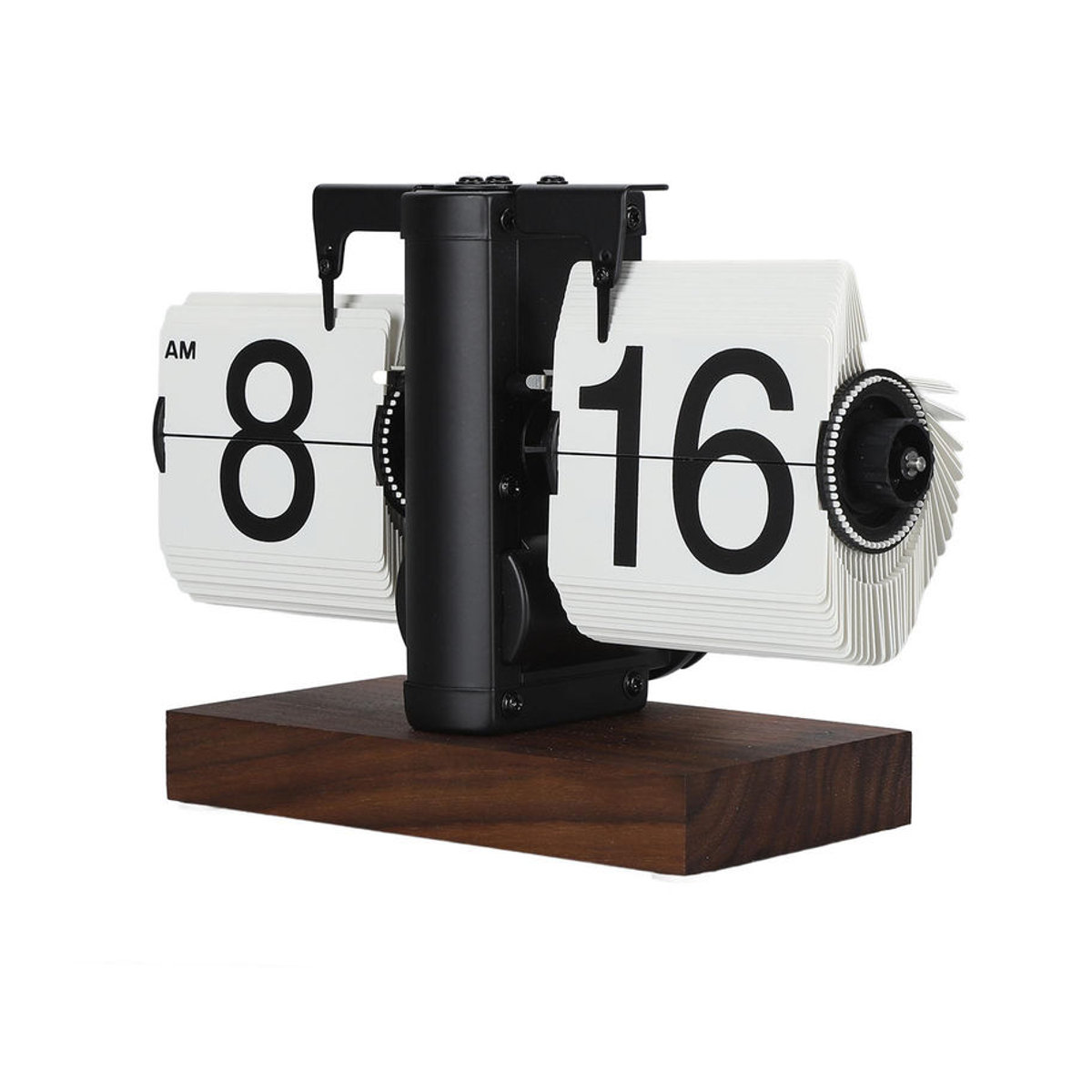 CosyHome Retro Mechanische Flip-Uhr mit Holzbasis, Digitaler Tischwecker im Vintage-Design, mehrfarbig - Bild 4