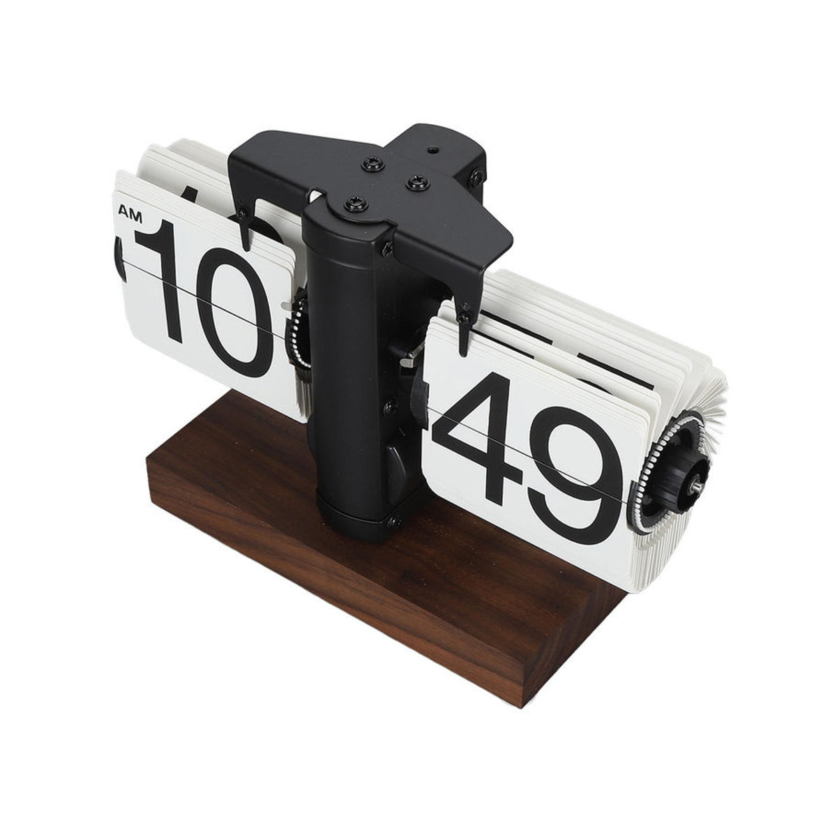 CosyHome Retro Mechanische Flip-Uhr mit Holzbasis, Digitaler Tischwecker im Vintage-Design, mehrfarbig - Bild 5