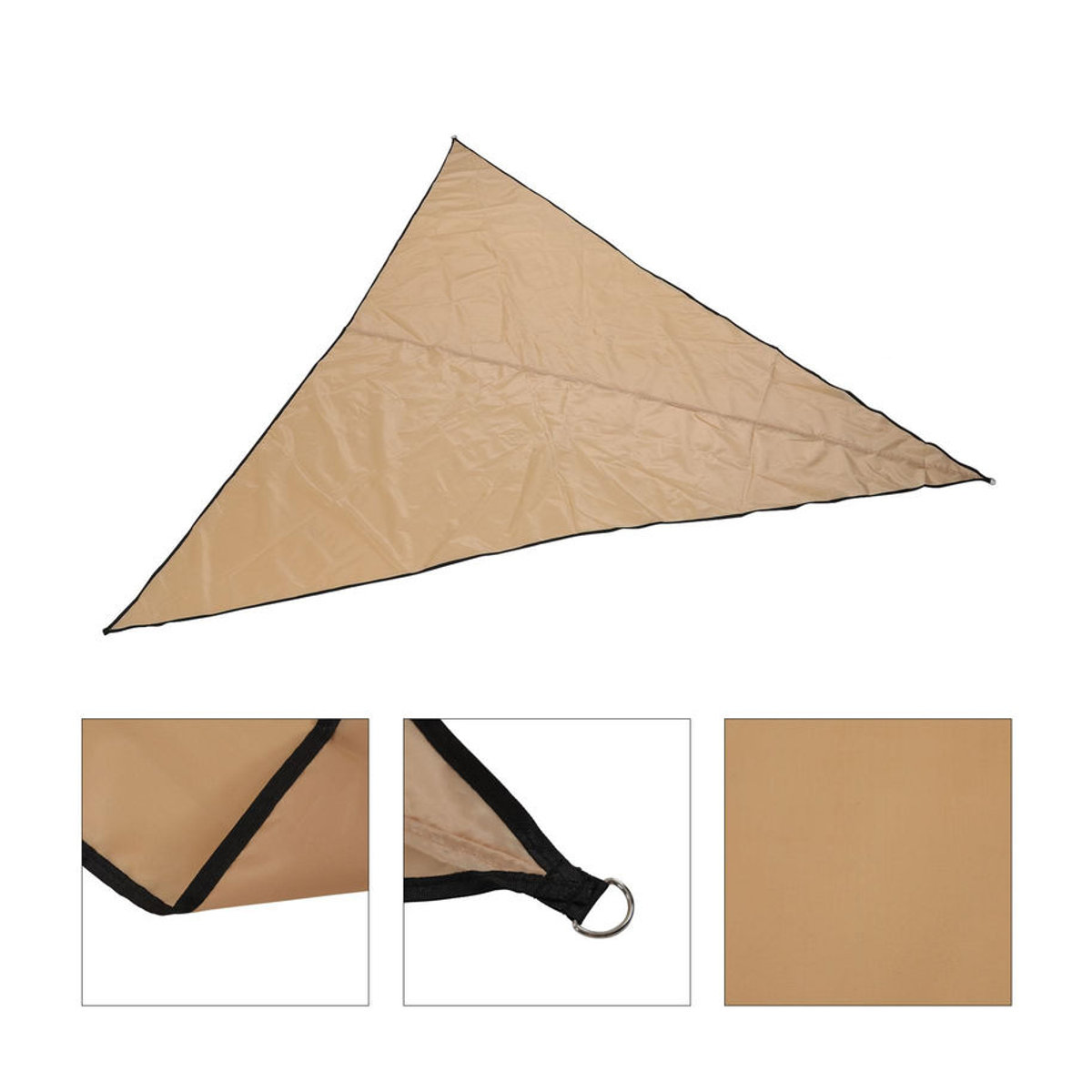 CosyHome Sonnensegel aus Oxford-Chiffon in Beige, faltbar und UV-beständig für Außenbereich und Pool - Bild 5