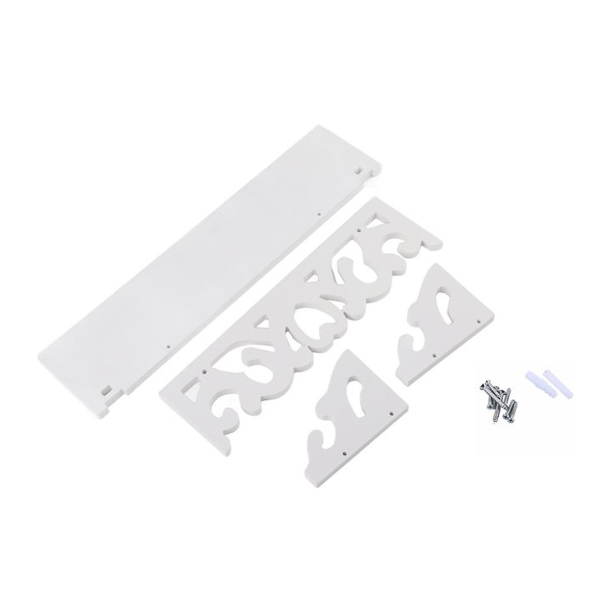 CosyHome Wandregal aus WPC in Weiß, B/T/H: 35,0 x 11,0 x 11,0 cm - Bild 1