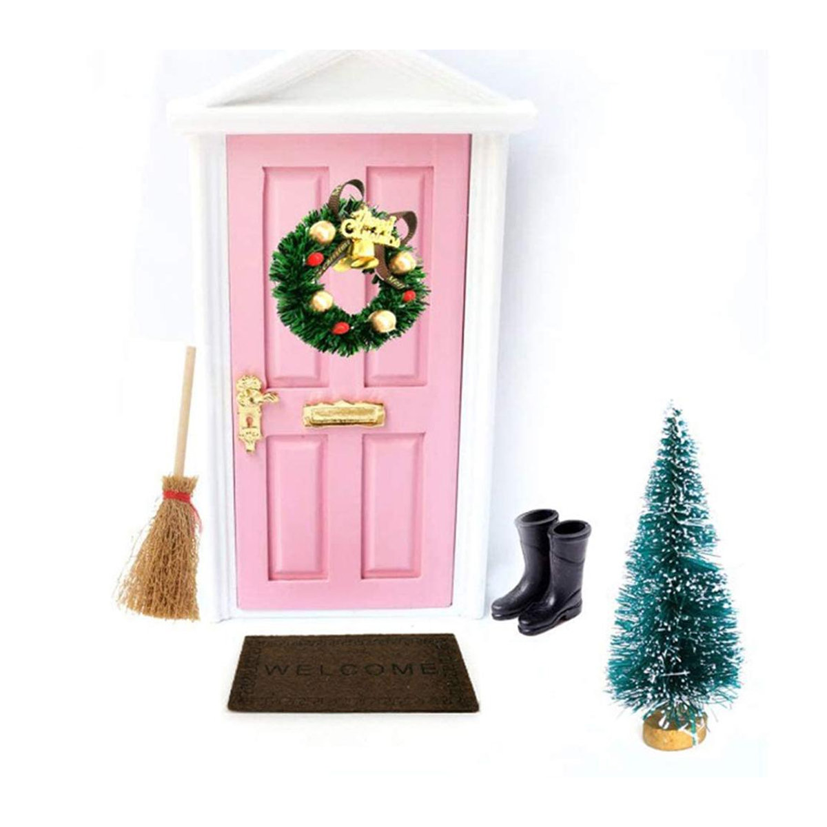 CosyHome Weihnachtsdekorations-Zubehörset mit Miniaturornamenten und Weihnachtskranz aus PVC - Bild 1