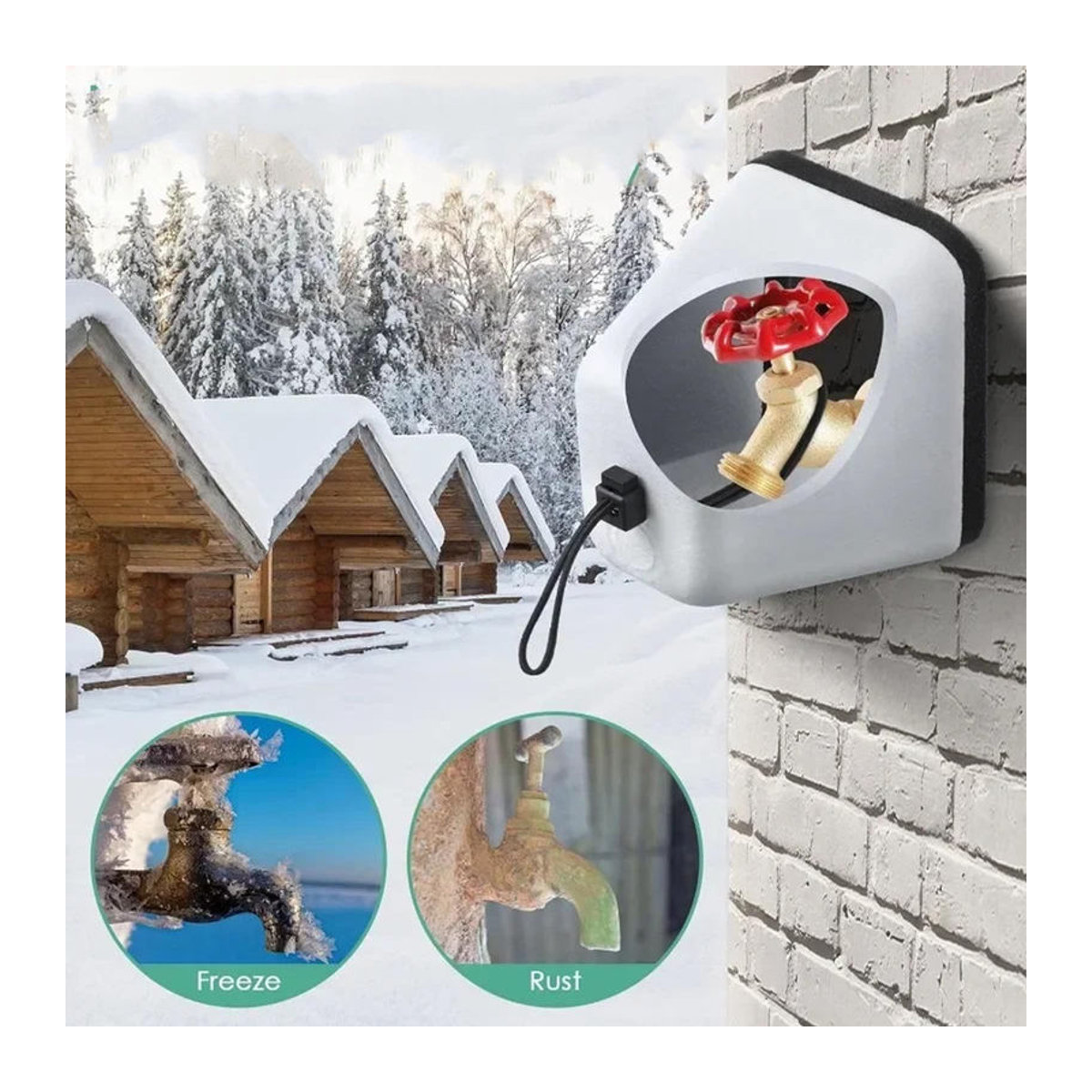 CosyHome Wiederverwendbare Outdoor Wasserhahn Abdeckung aus EPS Schaumstoff zum Frostschutz im Winter - Bild 3