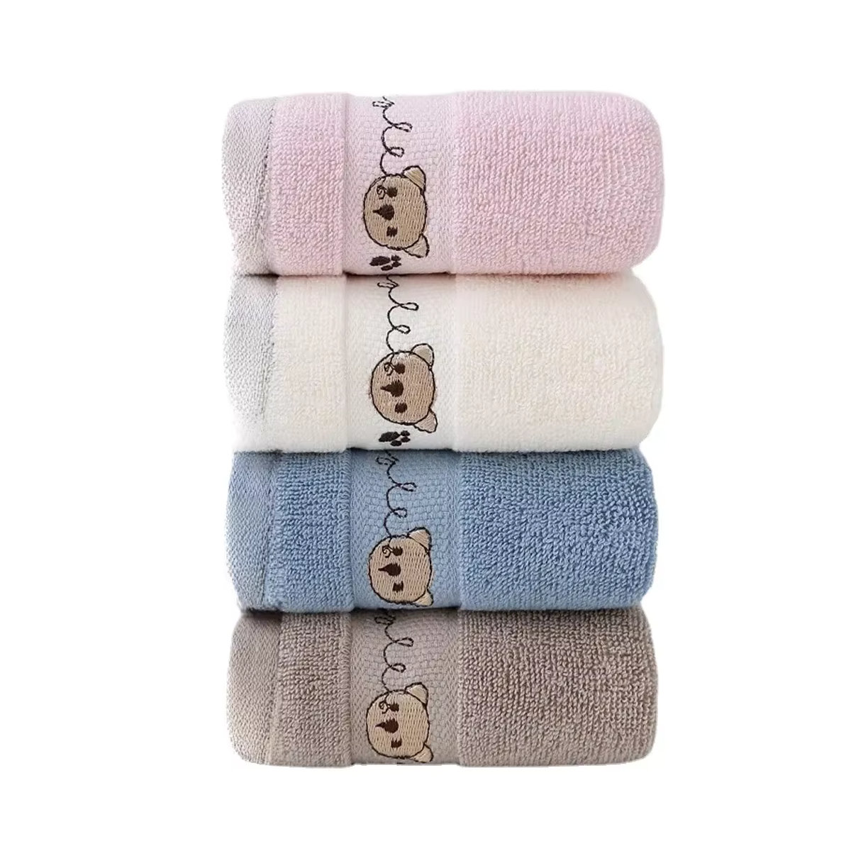 CottonFace Waschlappen für Babys und Neugeborene mit niedlichem Bär-Motiv, weich und saugfähig, mehrfarbig und weiß - Bild 6