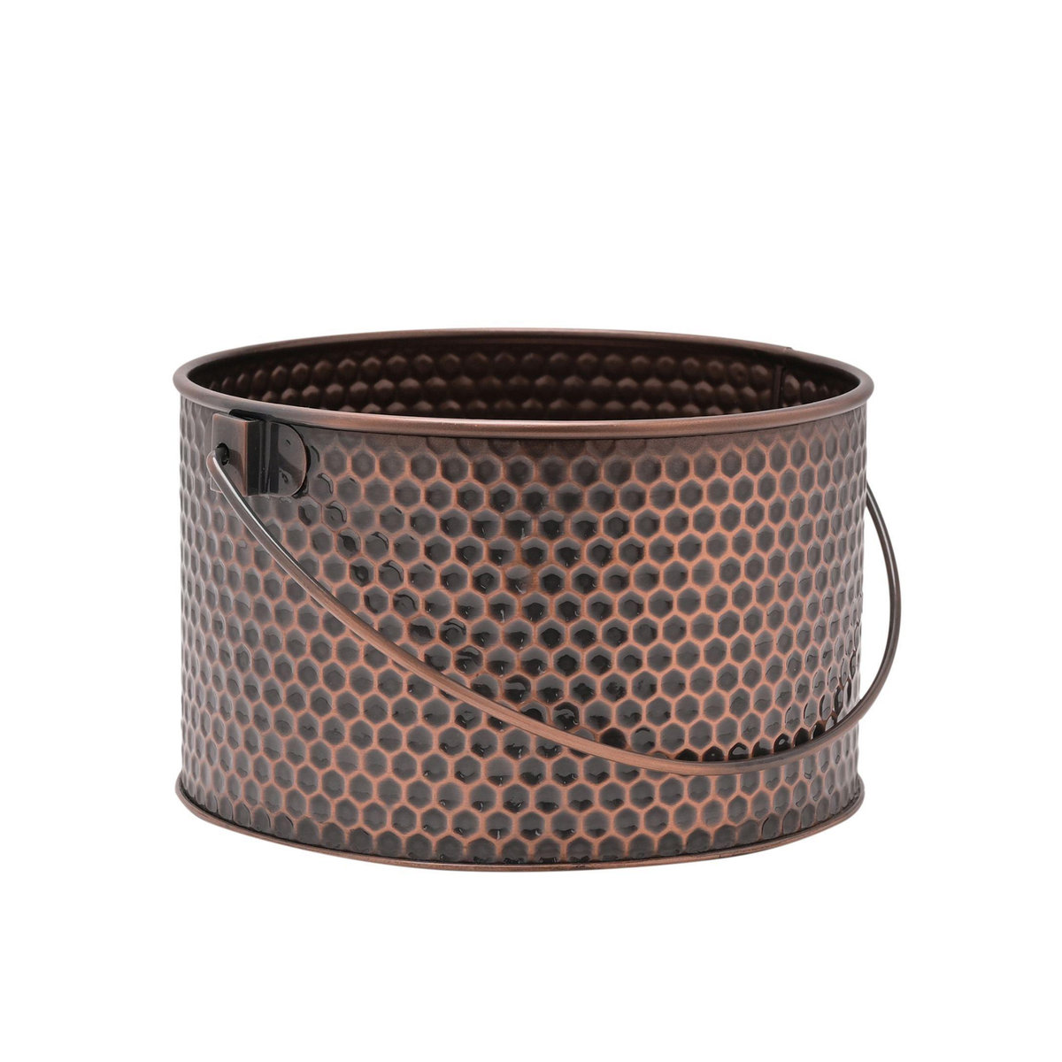 Country Living Eimer aus Metall in Braun im Landhausstil mit Griff, B/T/H: 21,0 x 23,0 x 21,0 cm - Bild 2