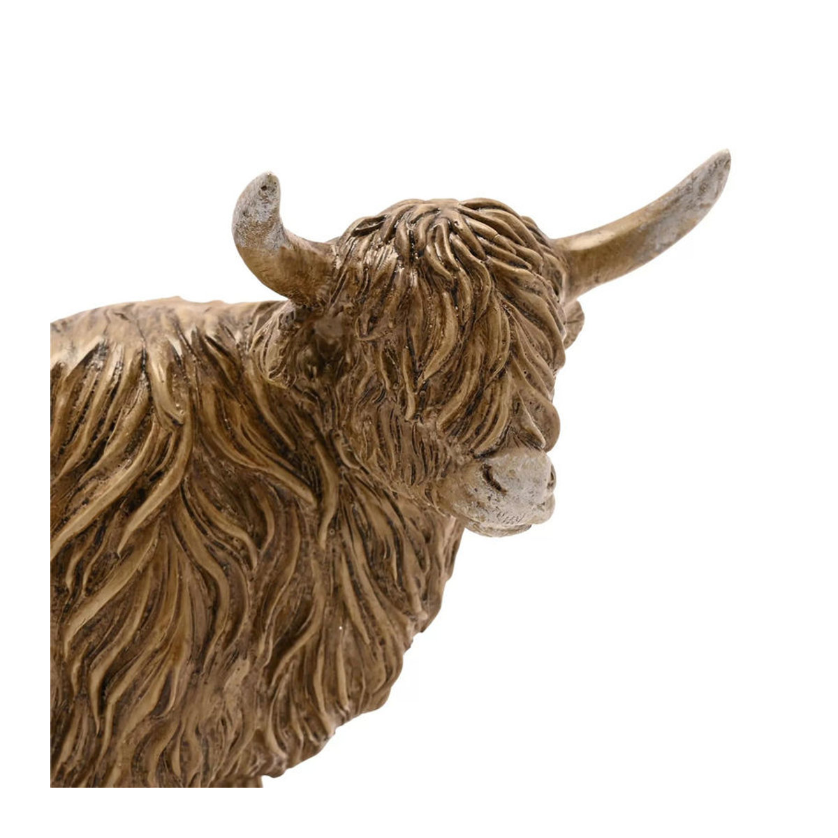 Country Living Hochlandrind Figur in Gold aus Kunstharz - Bild 3
