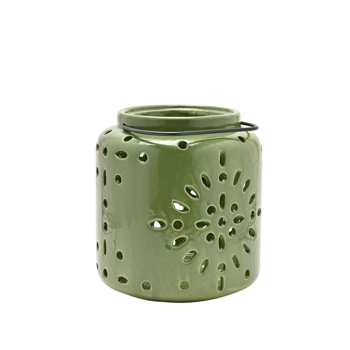 Country Living Keramiklaterne Salbei in blassem Grün B/T/H: 15,5 x 15,2 x 21,4 cm - Bild 2