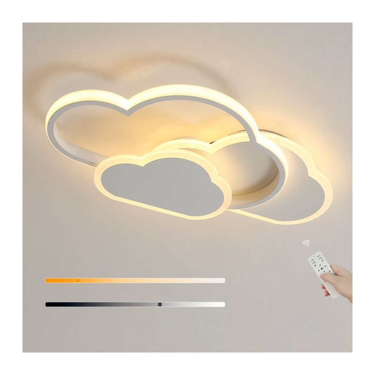 Creative Cloud LED Deckenlampe mit Fernbedienung 32W Weiß Minimalistisches Design 3000-6500K - Bild 1