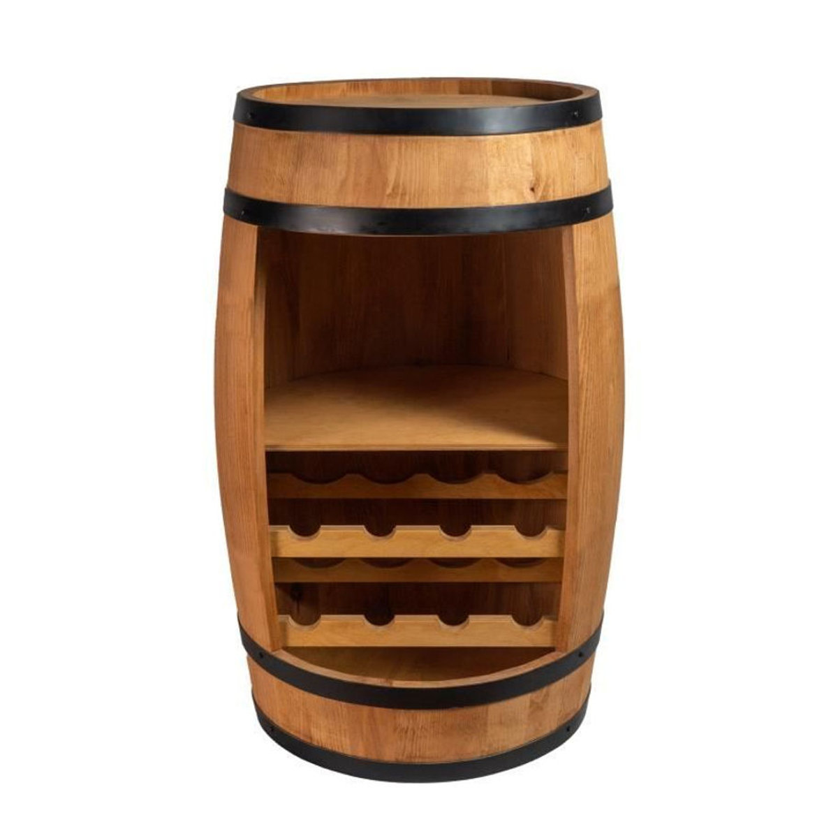 Creative Cooper Flaschenregal aus Eichenholz in Braun im Vintage Landhausstil, Breite: 80 cm - Bild 2