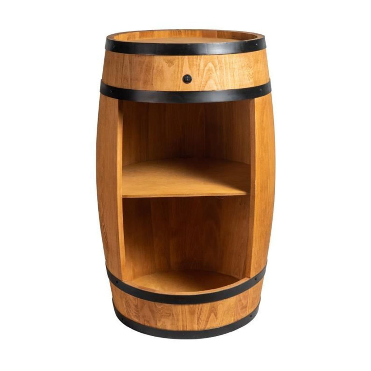 Creative Cooper Holzfass mit LED-Beleuchtung zur Flaschenlagerung, Eiche braun, Durchmesser: 80 cm - Bild 2