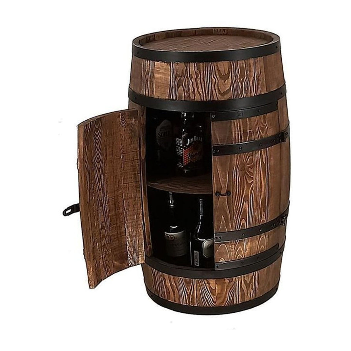 Creative Cooper Weinregal aus Holz im Industrial Design mit Türen, Nussbaum Braun, B: 80 cm, T: 50 cm - Bild 4