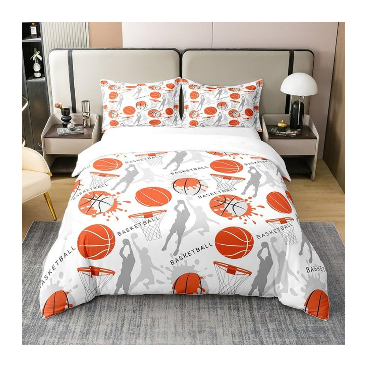 Creative Homewares Basketball Bettwäsche-Set mit 3D-Druck für Kinder und Jugendliche, B/B/H: 240 x 220 cm - Bild 1